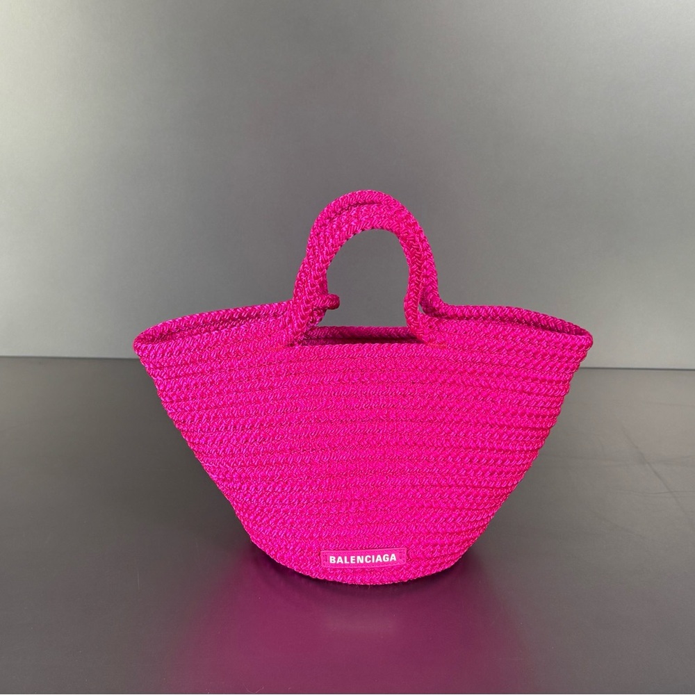 Balenciaga Pink Woven Tote Bag